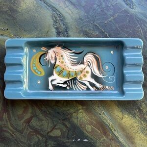 Vintage Sascha Brastoff "Star Steed" ceramic ashtray mcm ashtray horse dish